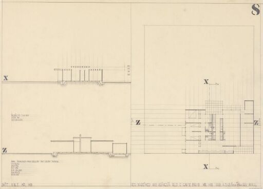 Villa Schreiner. Plan og snitt.