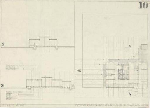 Villa Schreiner. Plan og snitt.