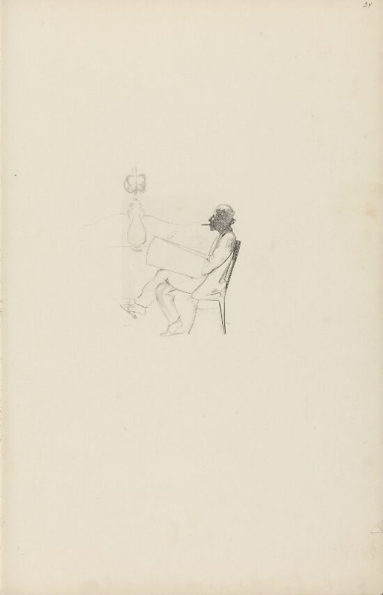 Figur sittende på en stol