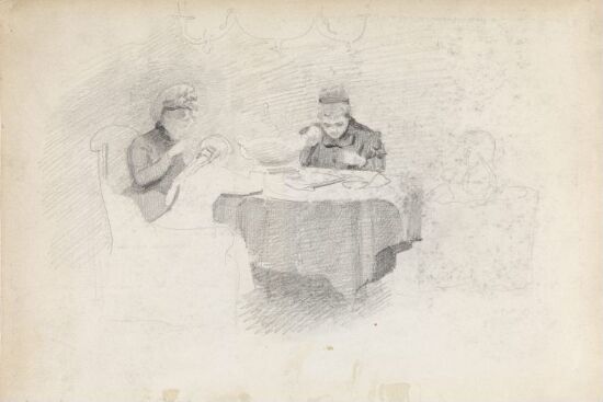 Fire figurer rundt et bord