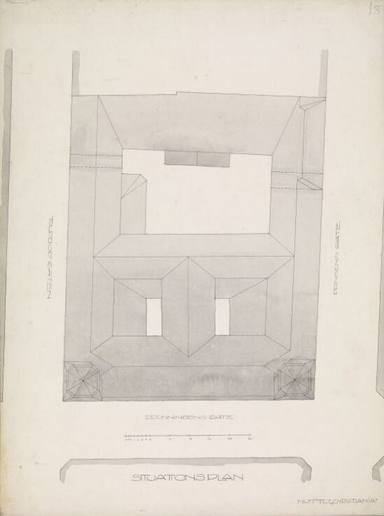 "Christiania" Nytt posthus i Kristiania, situasjonsplan