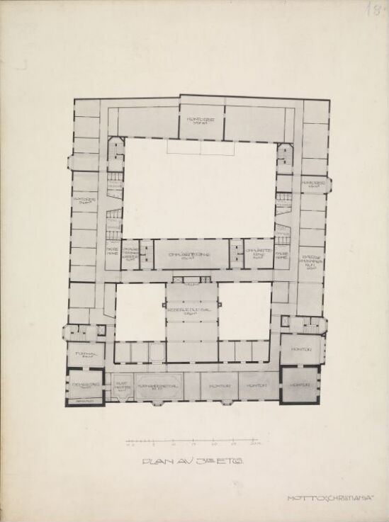 "Christiania" Nytt posthus i Kristiania, plan av tredje etasje