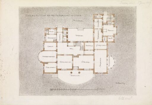 Villa Otium. Plan av 1. etasje