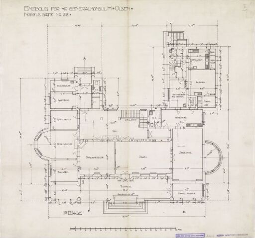 Villa Otium. Plan av 1. etasje