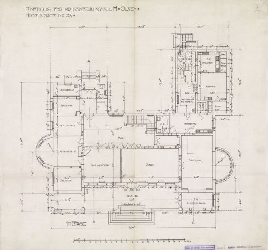 Villa Otium. Plan av 1. etasje