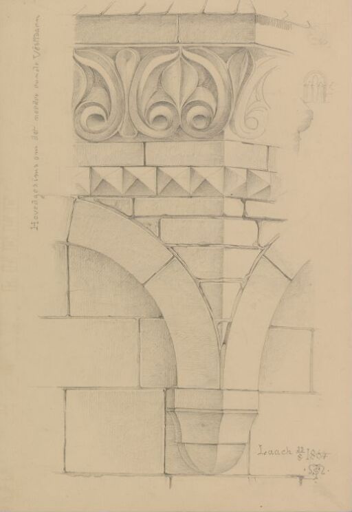 Klosterkirken Maria Laach. Hovedgesims runt tårn