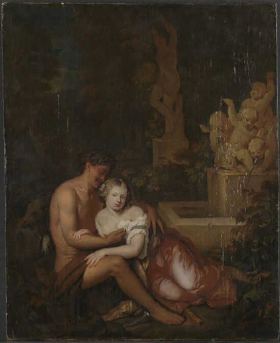 Silén og nymfe, etter Caspar Netscher
