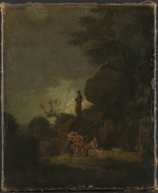 Landskap med arkitektur