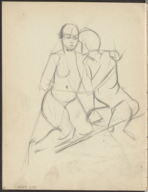 Two seated female Nude