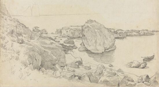 Steinet strand på Capri