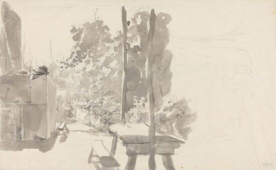 View of a rear courtyard, Italy