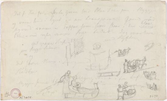 Studier av figurer på slede