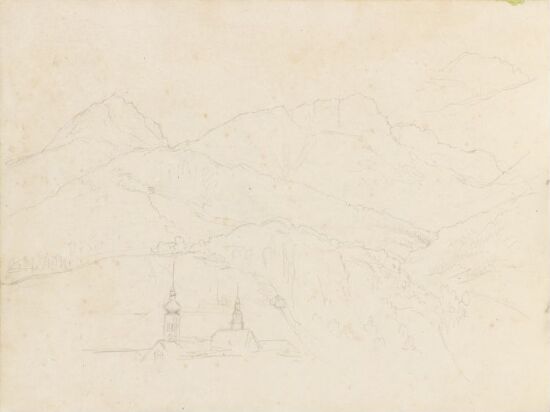 Alpelandskap med kirkespir