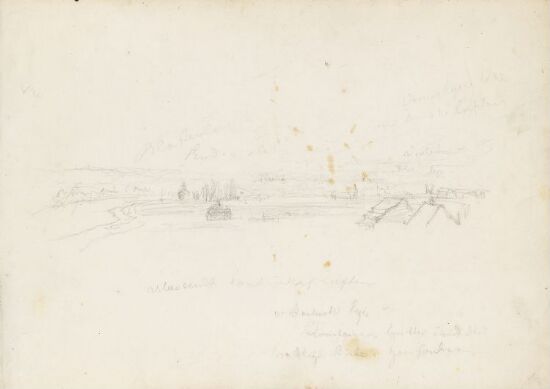 Landskap med bygninger