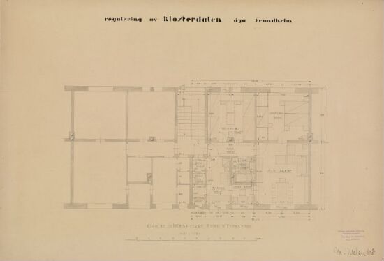 Utkast til regulering av Klosterdalen, leilighetstype med tre rom og kjøkken