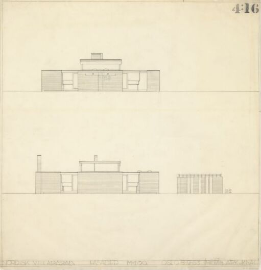 Villa Norrköping. Fasadeoppriss.