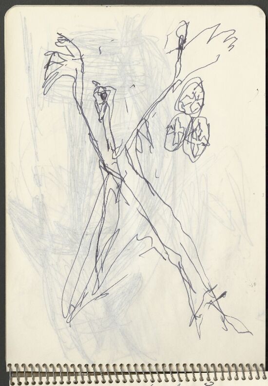 Figur med hendene i været