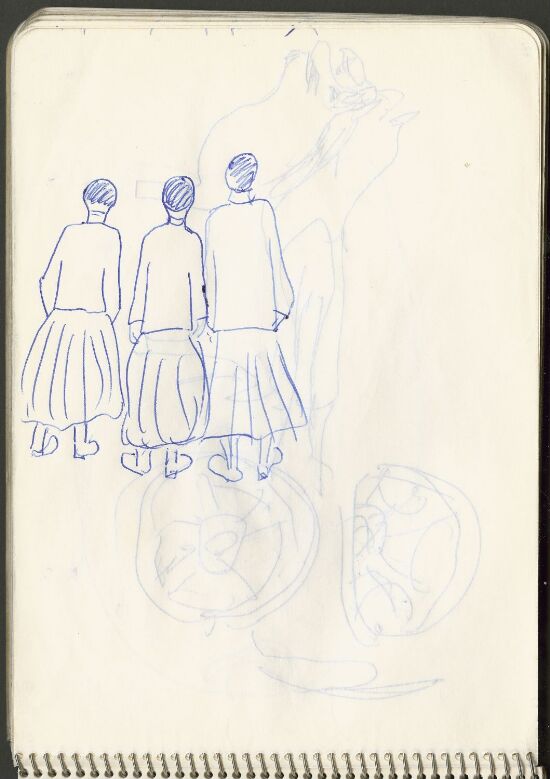 Tre ryggvendte figurer