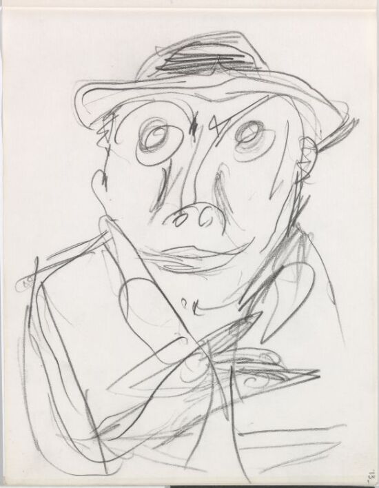 Mannsfigur som lener hodet i hendene