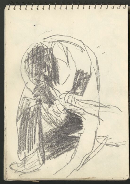 Mann som slakter reinsdyr