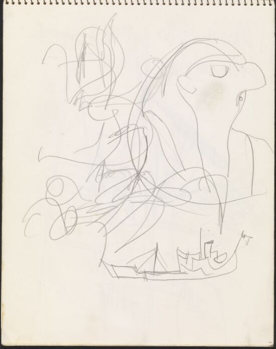 Riss av båt og figurer