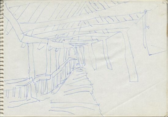 Gangtunnel med rekkverk