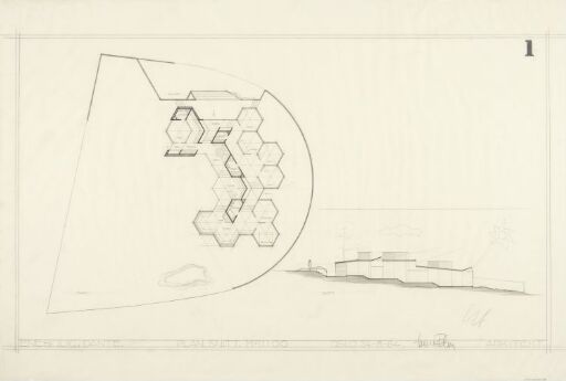 Villa Dante. Plan og snitt.