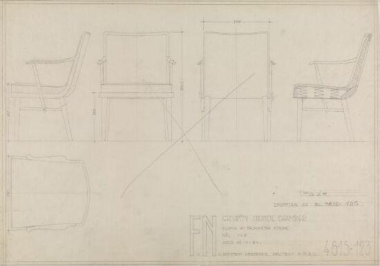 Sikkerhetsrådets sal, skjema av delegatstol