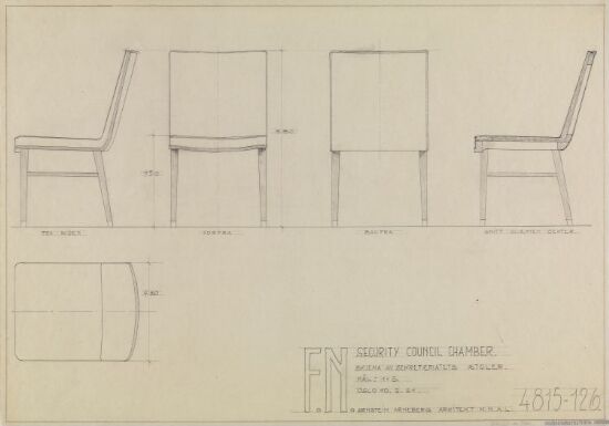 Sikkerhetsrådets sal, skjema av sekretariatets stoler