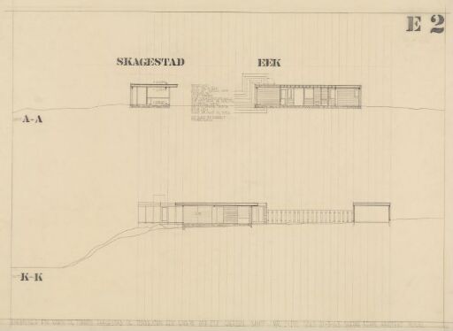 Eneboliger for Skagestad og Eek. Snitt.