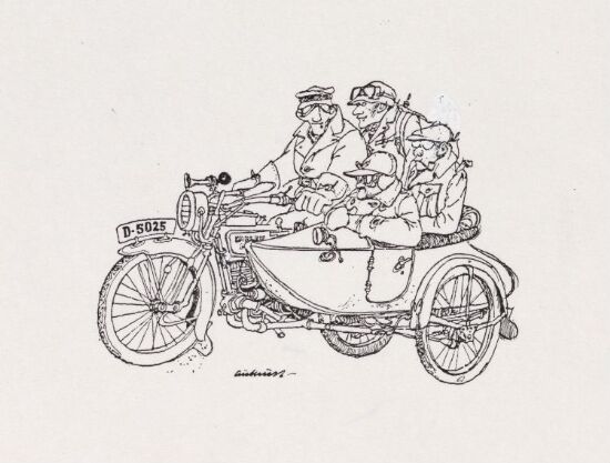 The Agronomists arriving on Harley Davidson