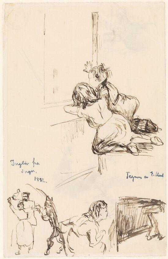 Two Children by the Window; Fighting couple and a Devil; Girl seeing a Devil's Feet