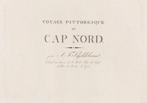 Voyage pittoresque au Cap Nord, tittelblad