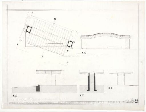 Musikkpaviljong i Tønsberg. Fasade, plan og snitt