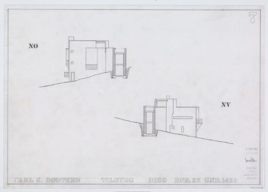 Villa C. Bødtker. Fasade og snitt