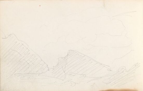 Riss av fjell og skyer