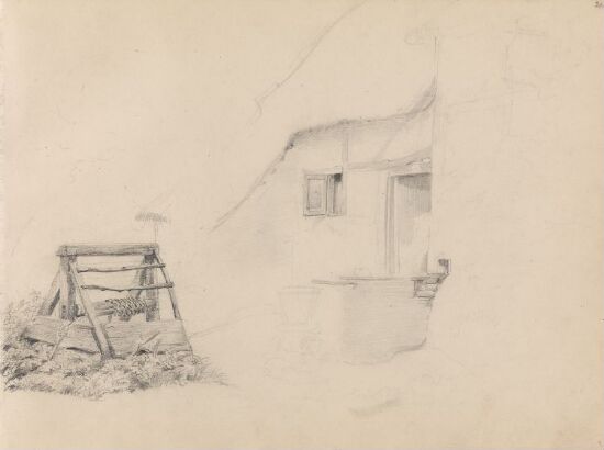 Gårdsplass med brønn