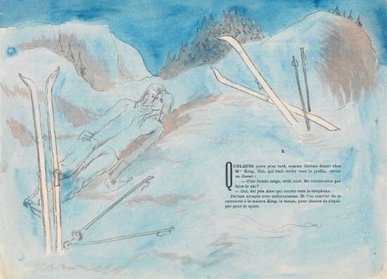 Jérôme og mademoiselle Krag på skitur en vakker vinterkveld