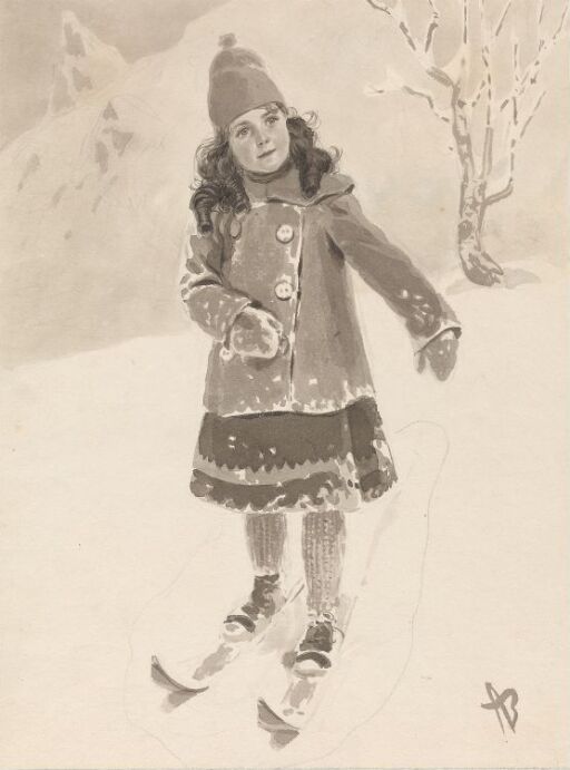 Girl skiing