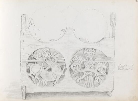 Bakside av brudestol, Bergen museum