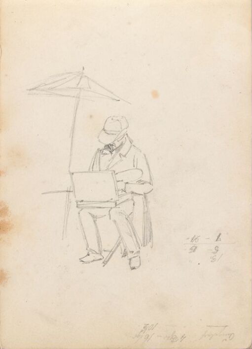 Kunstner under parasoll