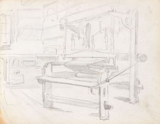 Interiør med vevstol, Bråten