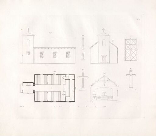 Designs for Church Buildings on the Norwegian Contryside. Plate 2