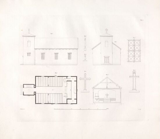Designs for Church Buildings on the Norwegian Contryside. Plate 2