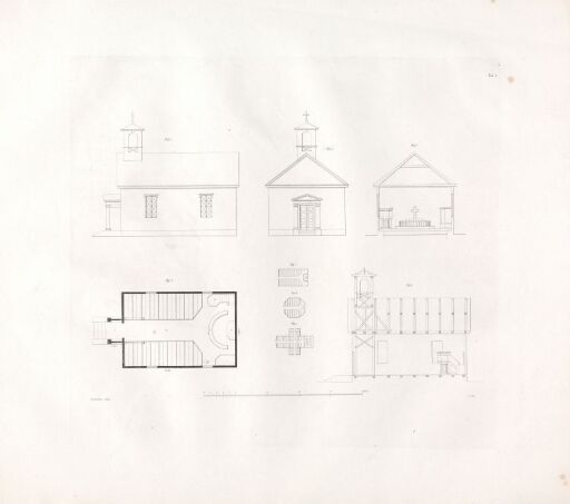 Designs for Church Buildings on the Norwegian Contryside. Plate 1