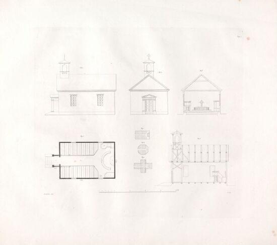 Designs for Church Buildings on the Norwegian Contryside. Plate 1