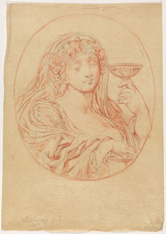 Portrett av kvinne med beger