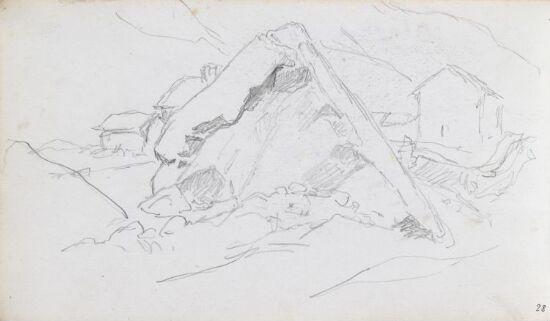 Landskap med stor stein