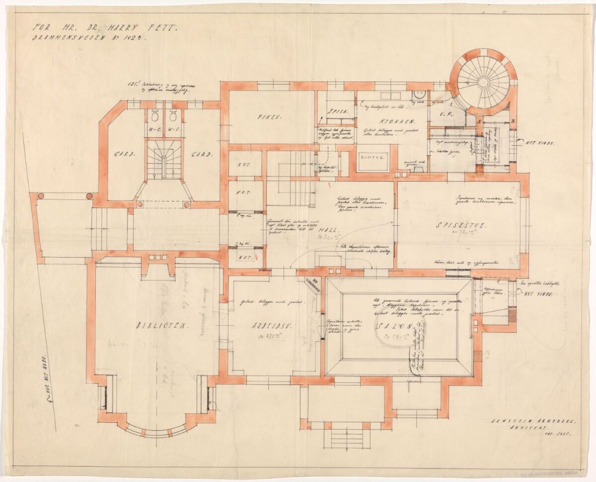 Arnstein Arneberg, Harry Fett, Doblaug, Ombygging av villa for