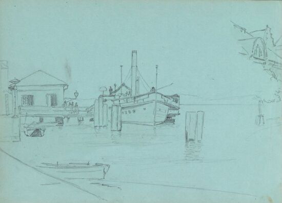 Dampskip ved brygge, Überlingen